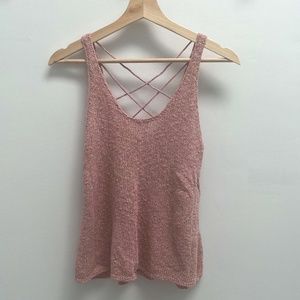 American Eagle Outfitters Women's Pink Loose Knit Sweater Sleeveless Tank Top